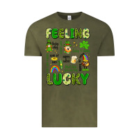 Vintage Olive feeling lucky Vintage Tee - Artiststas