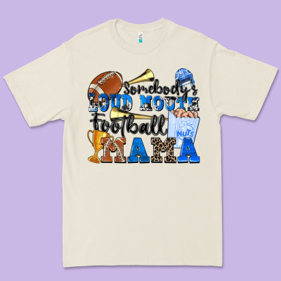 Somebody's Loud Mouth Football Mama Premium Tee Designed By Zillion Design Studio
