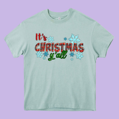 It's Christmas Y'all Season Winter Heavy Core Tee Designed By Ranaportraitstore