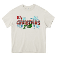 Cream It's Christmas Y'all Season Winter Heavy Core Tee - RanaPortraitStore