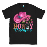 Black valentines day cowgirl hat and howdy Classic Tee - AdoDesignShop