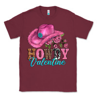 Burgundy valentines day cowgirl hat and howdy Classic Tee - AdoDesignShop