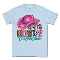 Dusty Blue valentines day cowgirl hat and howdy Classic Tee - AdoDesignShop