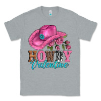 Heather Grey valentines day cowgirl hat and howdy Classic Tee - AdoDesignShop