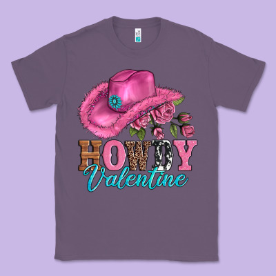 Valentines Day Cowgirl Hat And Howdy Classic Tee Designed By Adodesignshop