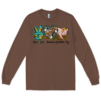 Chestnut peace love yorkshire pig Long Sleeve Tee - LillyAllenDesigns