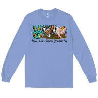 Colony Blue peace love yorkshire pig Long Sleeve Tee - LillyAllenDesigns