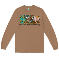 Toasted Coconut peace love yorkshire pig Long Sleeve Tee - LillyAllenDesigns