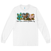White peace love yorkshire pig Long Sleeve Tee - LillyAllenDesigns