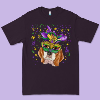 Premium Tee mardi gras  mask beagle