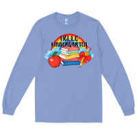 Colony Blue back to school hello kindergarten 3200x2400 Long Sleeve Tee - AdoDesignShop