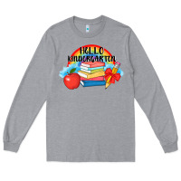 Heather Grey back to school hello kindergarten 3200x2400 Long Sleeve Tee - AdoDesignShop