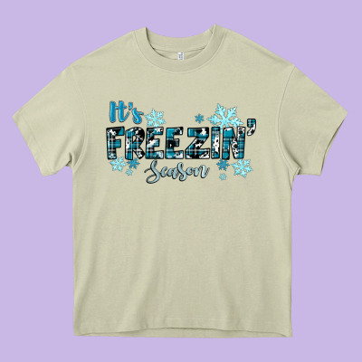 It's Freezin Season Winter Heavy Core Tee Designed By Ranaportraitstore