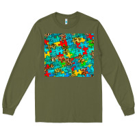 Army Green autism awareness puzzle Long Sleeve Tee - BarkalooDesign