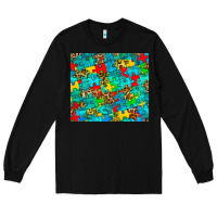 Black autism awareness puzzle Long Sleeve Tee - BarkalooDesign