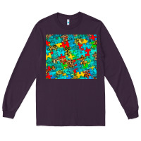 Plum autism awareness puzzle Long Sleeve Tee - BarkalooDesign