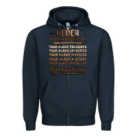 Navy never apologize Zipper Hoodie - MaliasSmallBusiness