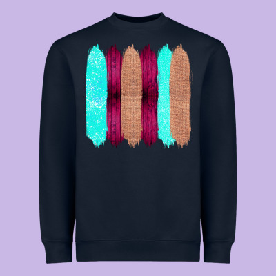Colored Farm Life Purple Wood Jute Cyan Glitter Brush Strokes Heavyweight Sweatshirt Designed By Bettercallsaul