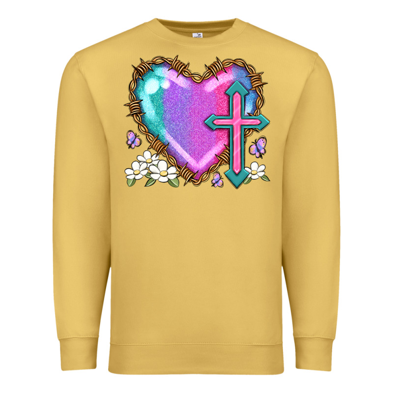 Easter Cross Heart La Premium Sweatshirt by LillyAllenDesigns | Teevron