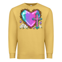 Antique Gold easter cross heart la Premium Sweatshirt - LillyAllenDesigns
