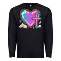 Black easter cross heart la Premium Sweatshirt - LillyAllenDesigns