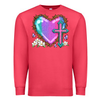 Cardinal easter cross heart la Premium Sweatshirt - LillyAllenDesigns