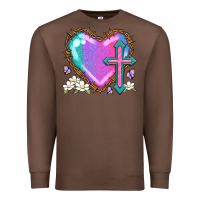 Chestnut easter cross heart la Premium Sweatshirt - LillyAllenDesigns