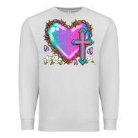 Dove Grey easter cross heart la Premium Sweatshirt - LillyAllenDesigns