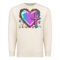 Sandshell easter cross heart la Premium Sweatshirt - LillyAllenDesigns