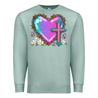 Seafoam easter cross heart la Premium Sweatshirt - LillyAllenDesigns