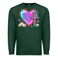 Sports Green easter cross heart la Premium Sweatshirt - LillyAllenDesigns