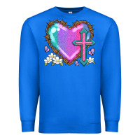 True Royal easter cross heart la Premium Sweatshirt - LillyAllenDesigns