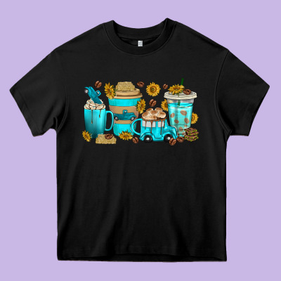 Truck Coffee Cups Heavy Core Tee Designed By Texasbilliewilder