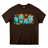 Chocolate Brown truck coffee cups Heavy Core Tee - texasbilliewilder