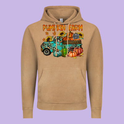 Pumpkin Farm Vintage Hoodie Designed By Racoondesign