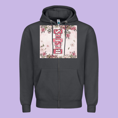 Besties Zipper Hoodie Designed By Maliassmallbusiness