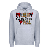 Heather Grey Merry Christmas Y'all Premium Hoodie - Bettercallsaul