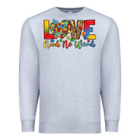Heather Grey love needs no words Premium Sweatshirt - LillyAllenDesigns