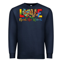 Navy love needs no words Premium Sweatshirt - LillyAllenDesigns