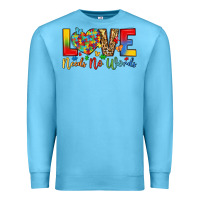 Ocean Blue love needs no words Premium Sweatshirt - LillyAllenDesigns