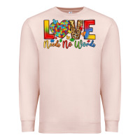 Pale Pink love needs no words Premium Sweatshirt - LillyAllenDesigns