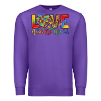 Purple love needs no words Premium Sweatshirt - LillyAllenDesigns