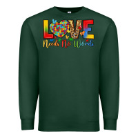 Sports Green love needs no words Premium Sweatshirt - LillyAllenDesigns