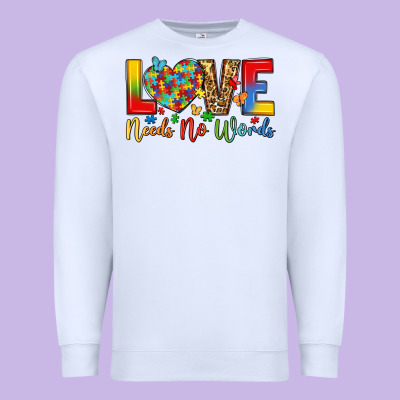 Love Needs No Words Premium Sweatshirt Designed By Lillyallendesigns