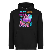 Black just roll with it Heavyweight Hoodie - BundleAndBundleShop