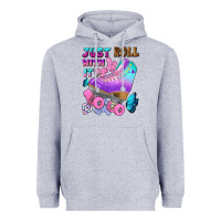 Heather Grey just roll with it Heavyweight Hoodie - BundleAndBundleShop