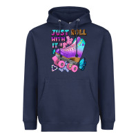 Navy just roll with it Heavyweight Hoodie - BundleAndBundleShop