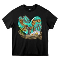 Black turquoise western heart with horseshoe Heavy Core Tee - texasbilliewilder