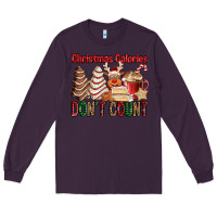 Plum Christmas Calories don't count Christmas tree cake Long Sleeve Tee - Jasminsmagicworld
