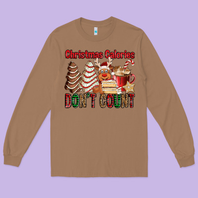 Christmas Calories Don't Count Christmas Tree Cake Long Sleeve Tee Designed By Jasminsmagicworld